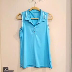 Reebok Women's Sleeveless Tank Top Teal Golf Polo - XS